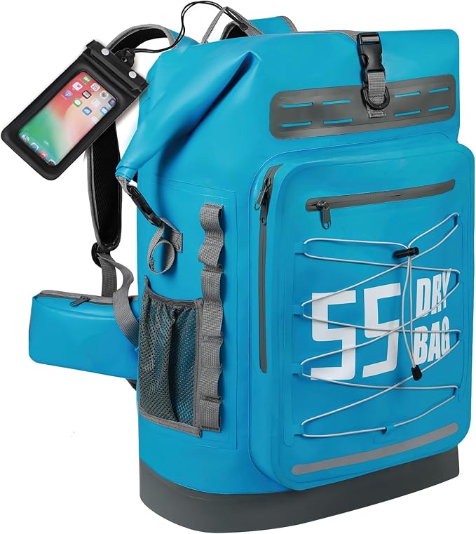 MORXPLOR Dry Bag Waterproof,5L/10L/20L/30L/40L/55L Roll Top Dry Bag Backpack with WaterProof Phone Case for Swim,Kayak