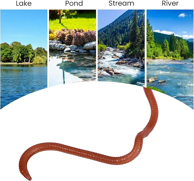 FLEXMAN Fishing Soft Lure, 10cm Elasticity Lifelike Worm Earthworm Bait, Fishing Lure Baits with Box for Fishermen Fishing