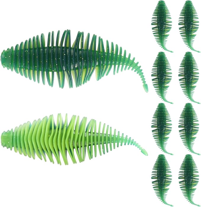 4.15'' Soft Swimbait Fishing Soft Plastic Lures 8pcs/24pcs Double-Color Lure for Bass Fishing Worms for Largemouth Bass