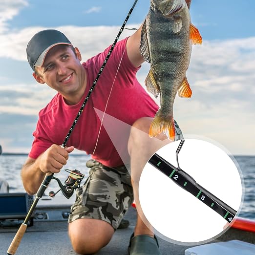 Affrolling 2 Pcs 36 Inch Fish Measuring Tape Stickers Waterproof Transparent Vinyl Fish Measuring Decal Adhesive Boat Ruler Clear Boat Accessories (Black)