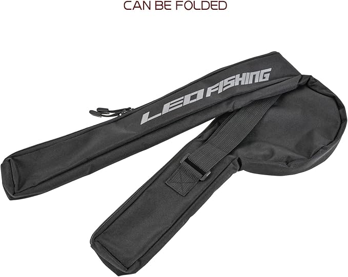 LEOFISHING Portable Fishing Rod Case Folding Fishing Pole Bag Fishing Pole Tackle Protective Cover Case Fishing Spinning Rod Bag Special Design for Fishing Poles with Reels 3 Size (Medium)