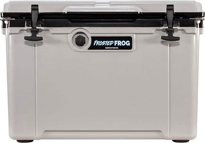 Frosted Frog 54 Qt Hard Cooler, Lightweight Made in USA Insulated Ice Chest | 30% lighter than rotomolded coolers; 54-quart hardside for camping, fishing, boating, beach, BBQ, tailgating & drinks