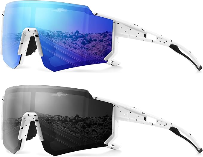 Polarized Sports Sunglasses for Men and Women,Fishing Cycling Mountain Bike Baseball Sunglasses with UV Protection