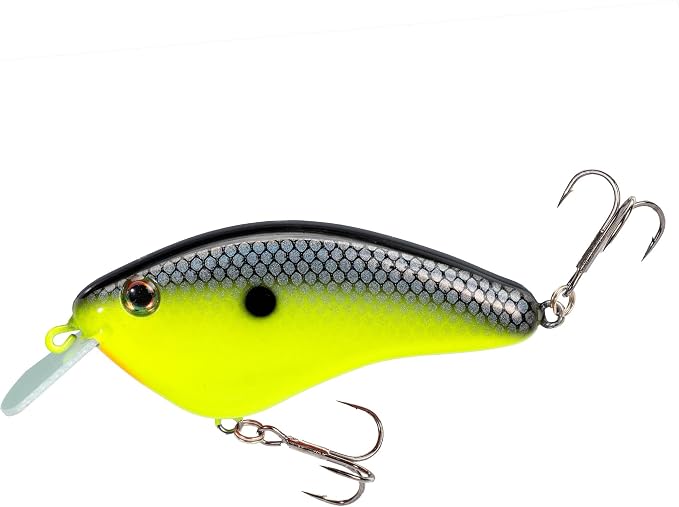 Strike King Hardliner Fishing Lure, Flat Sided Crankbait, Circuit Board Lip, Extra Tight Wobble, Size 4 Treble Hooks