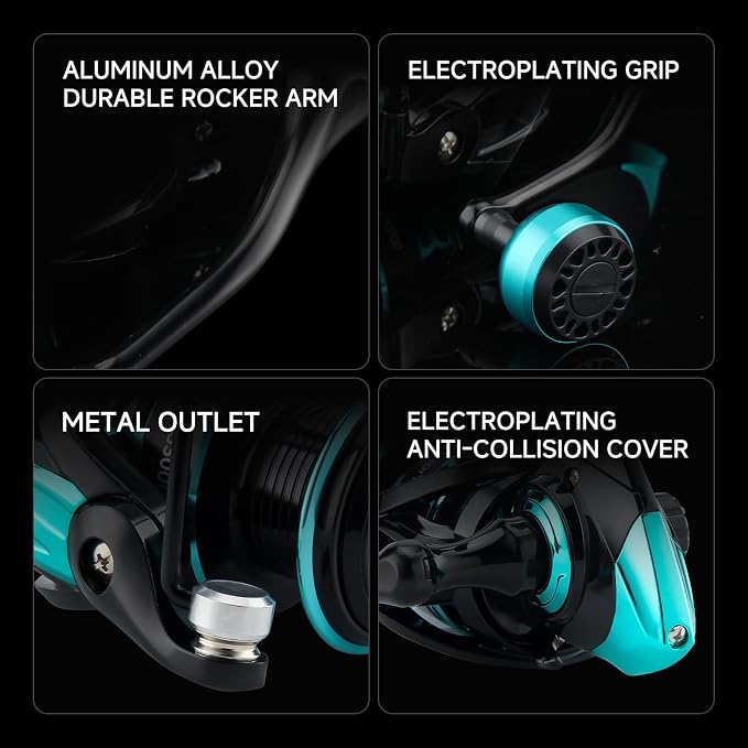 HAUT TON Dolphin Advance Edition Spinning Reel,5.2:1Gear Ratio,22LBS,5+1BB,Backlash Free Bearing,Sealed Drag System,Saltwater,Freshwater Fishing Reels
