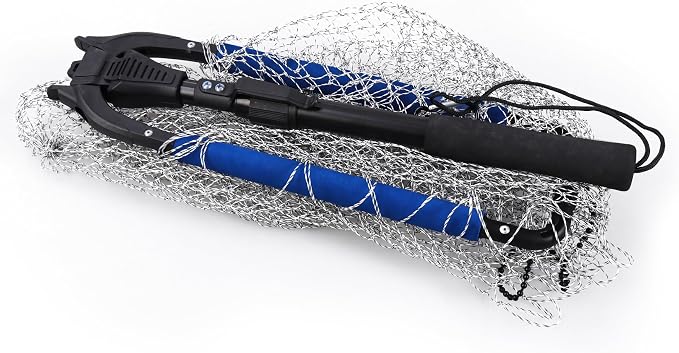 RESTCLOUD Fishing Landing Net with Telescoping Pole Handle, Fishing net Freshwater for Kids Men Women, Extend to 40-63 Inches