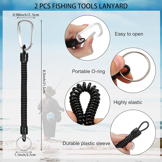 Honoson Fishs Hook Remover Tools Kit Include 1 Pcs Handheld Digital Fish Scale and Fishing Hook Remover Tool and Fish Lip Gripper and Fishing Plier with Sheath and 2 Pcs Fishs Tool Lanyards
