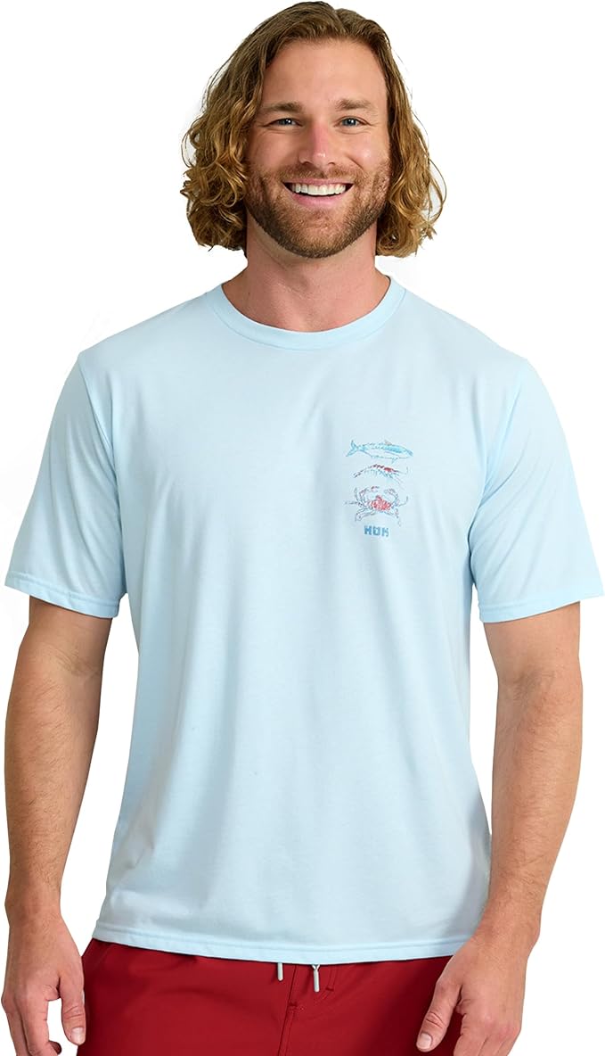 HUK Mens Performance Fishing Logo Tee, Short Sleeve T-Shirt for Men