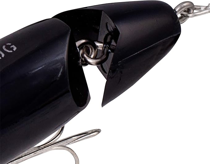 Arbogast Jointed Jitterbug Topwater Bass Fishing Lure, Excellent for Night Fishing, Black, 3 1/2", 5/8 oz