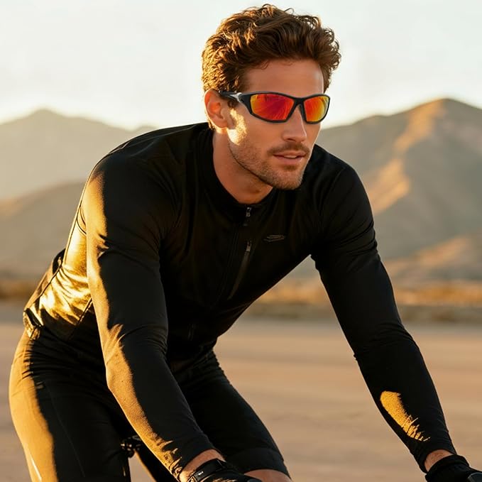 Polarized Sports Sunglasses For Men Women Unbreakable Frame Cycling Driving Fishing UV400 Protection