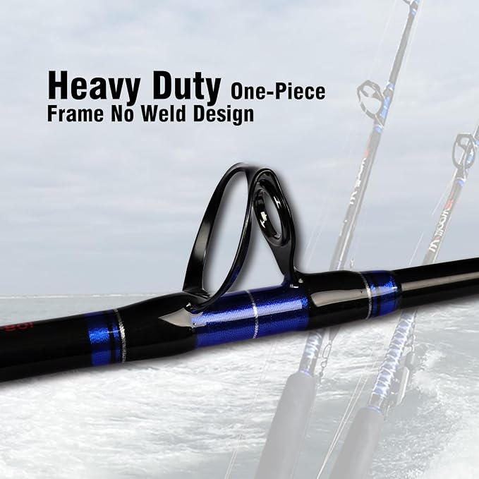 Fiblink 1-Piece/ 2-Piece Saltwater Offshore Trolling Rod Big Game Rod Conventional Boat Fishing Pole
