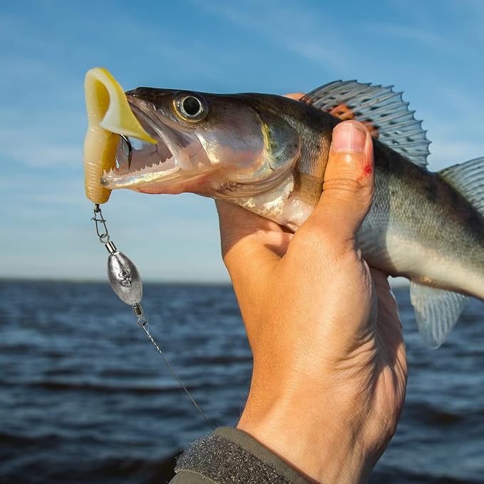 THKFISH Fishing Weights Inline Weights Trolling Sinkers Swivel Weights Quick Set Up Lead Fishing Sinker with Inner Swivel