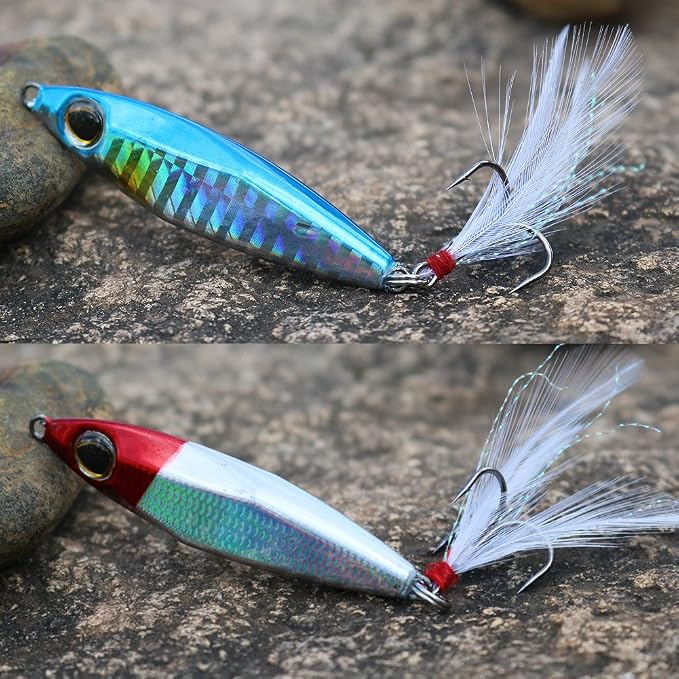 Sougayilang Jigs Fishing Lures Sinking Metal Spoons Micro Jigging Bait