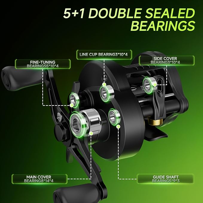DC Baitcaster Reel, 3 Modes Digital Control Trolling Reel, 5.47oz Ultralight Baitcasting Reels, Max Drag 11LB, 7.2:1, 5+1BB, Freshwater Saltwater Fishing Reels