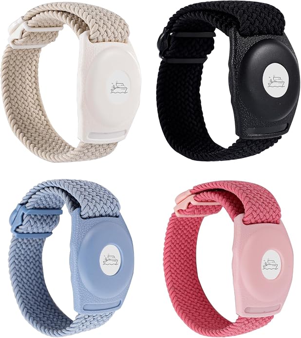 PEUTIER 4pcs Holder for Princess Cruise Medallion, Adjustable Braided Wristband Bracelet for Princess Medallion Holder Accessories Comfortable & Breathable Watch Band fit Men Women