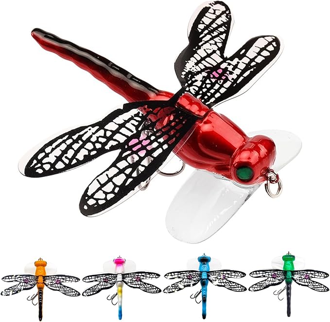 Topwater Fishing Lures Insect Fishing Lures Dragonfly Fishing Lures Dragonfly Lure Fishing Bait with Hooks for Outdoor Fishing Tools