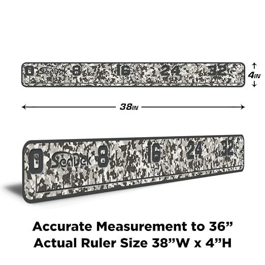 USATuff SeaDek EVA Foam Fish Measuring Ruler for Boat, Fishing, Kayak | Adhesive Backing Peel & Stick - 36" SnowCamo-Darkgray