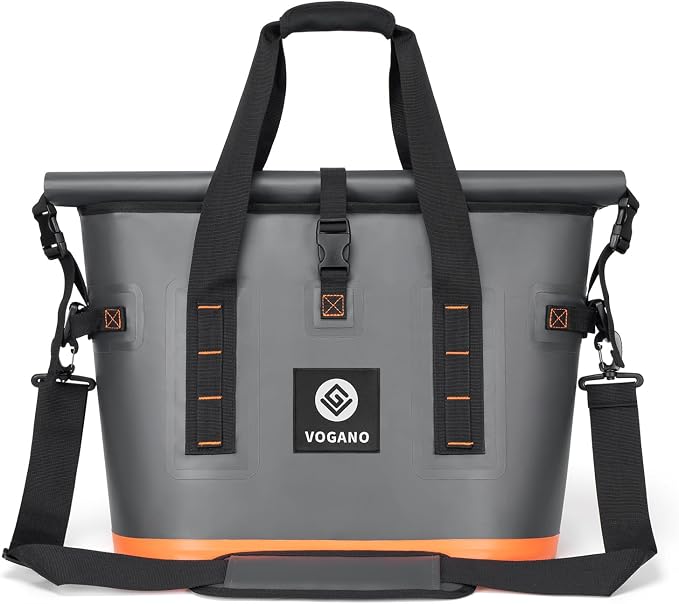Vogano 40 Can Soft Cooler Bag - Insulated Leak-Proof Large Cooler Bag with Roll-Top Waterproof Seal | Portable Ice Chest for Camping, Beach, Travel, Picnics | 24HR Cold Retention