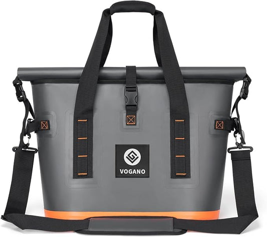 Vogano 40 Can Soft Cooler Bag - Insulated Leak-Proof Large Cooler Bag with Roll-Top Waterproof Seal | Portable Ice Chest for Camping, Beach, Travel, Picnics | 24HR Cold Retention