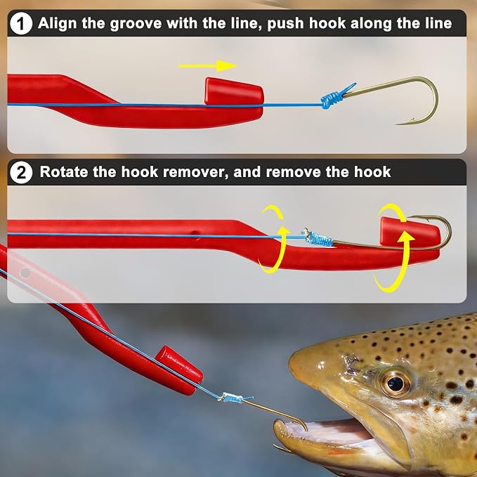 SNAIL TRAIL Fish Hook Remover Tool - Suitable for Most Types of Lures. Fishing Pliers for Fishhook Removal, Saltwater Dehooker Gear, Gifts for Beginners & Pro Fisherman