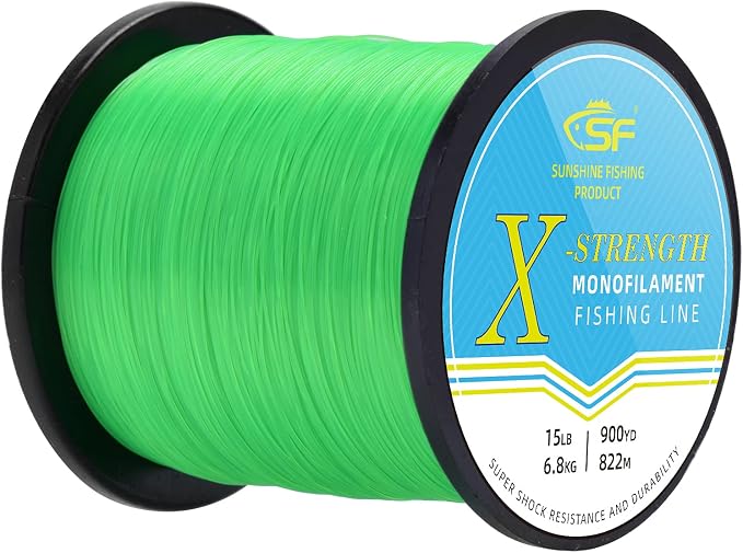 SF Monofilament Fishing Line Premium Spool X-Strong Mono Nylon Material Leader Line for Saltwater Freshwater 8/10/12/15/20/25/30/40/50/60/80/100LB