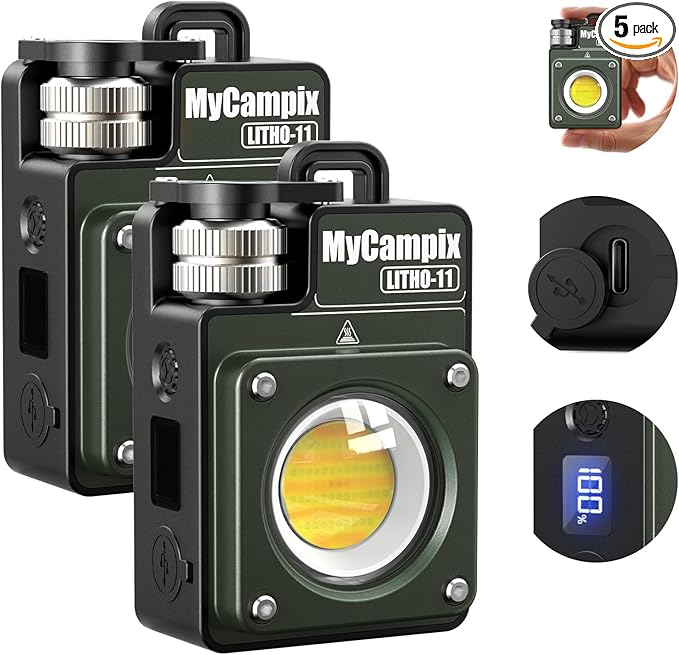 Portable Camping Light, 3500LM Adjustable LED Camping Lantern Rechargeable with 2.5-15H Runtime&Screen, Alloy Waterproof Camp Light for Power Outages, Emergency, Hurricane(2-Pack Green)