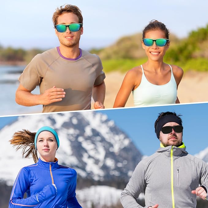 TOODOO 4 Pairs Men Polarized Sunglasses with UV Protection Driving Glasses Sports for Sport Outdoor Activities