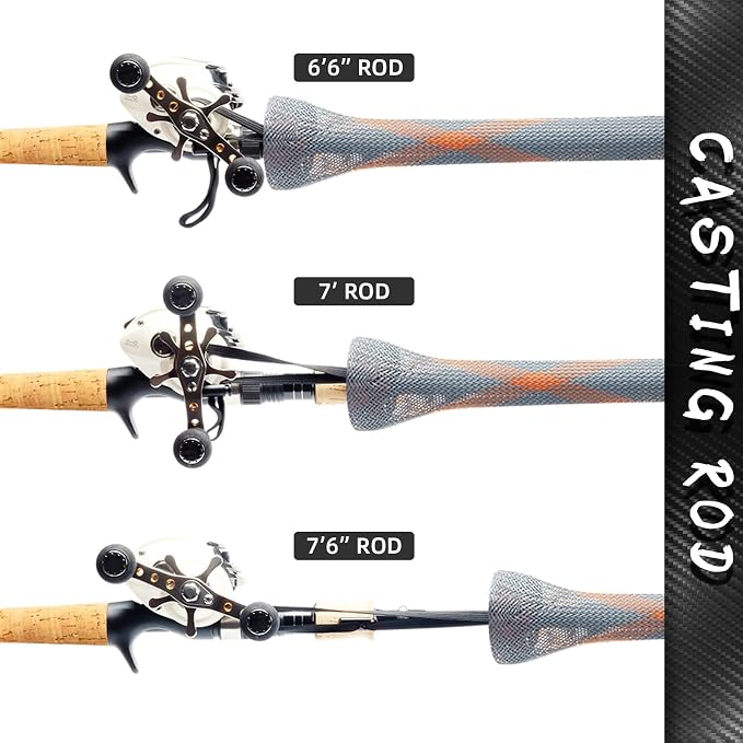 SF Fishing Rod Sock Fishing Rod Sleeve Rod Cover Braided Mesh Rod Protector Pole Gloves Fishing Tools for Spinning Fishing Rod,Casting Rod,Musky Rod, Ice Rod, Fly Rod, Spey Rod