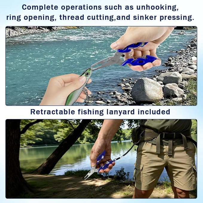 zxbaers 2PCS Magnetic Fly Threader & Knot Tying Tool, Fly Fishing Hook Threader with Curved Lure Pliers and Gloves, Knot Assist for Threading Hooks, Works with Most Hooks, tippets, and Fly Styles