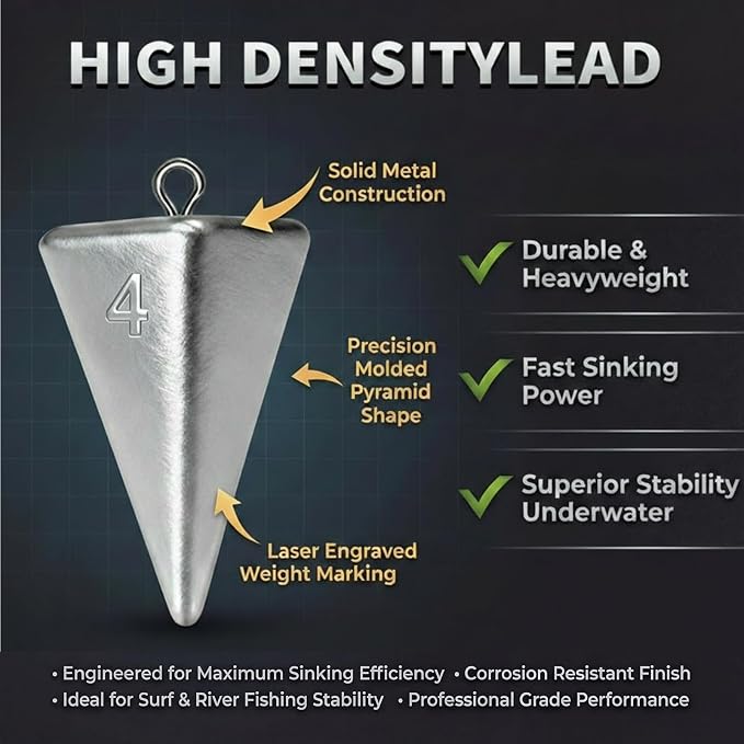 Pyramid Fishing Weights Sinkers Kits Triangle Ocean Saltwater Surf Fishing Gear Tackle Bullet Fishing Weights Sinker 2oz 3oz 4oz