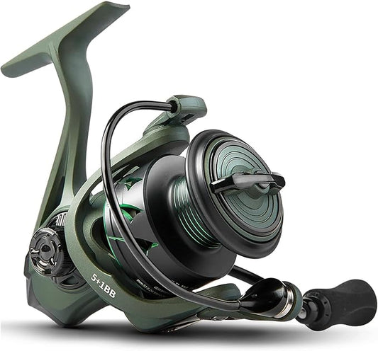 BILLINGS Spinning Reel,Max Drag 18Lbs,5+1 Stainless Steel Ball Bearings,5.2:1 Gear Ratio,for Saltwater&Freshwater,Smooth Powerful Spinning Fishing Reels,Size 2000-4000