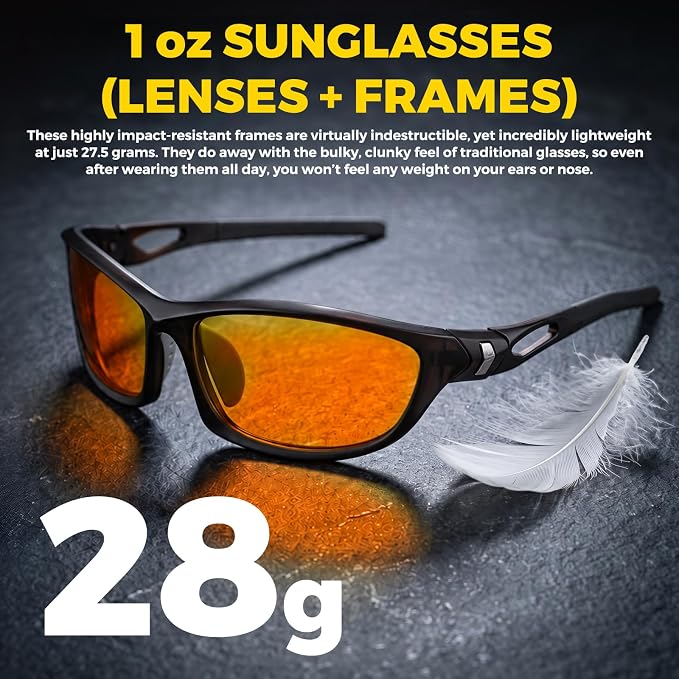 Polarized Fishing Sunglasses for Men Women, Adjustable Polarized Sunglasses, Lightweight TR90 Frame