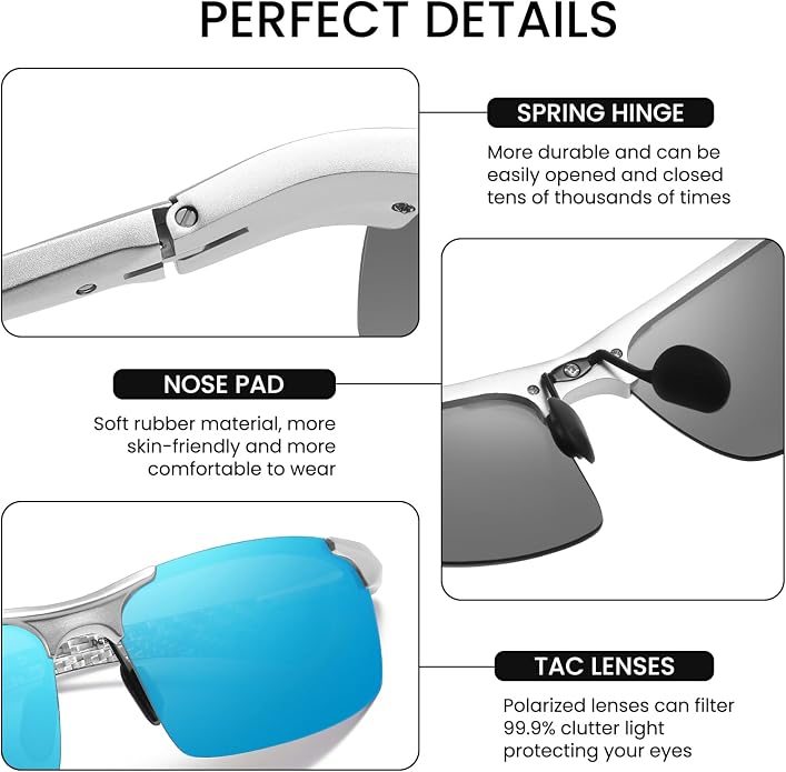 DUCO Polarized Sunglasses Mens Ultralight Carbon Fiber Sun Glasses for Men Driving Sports Fishing UV400 Protection DC8277