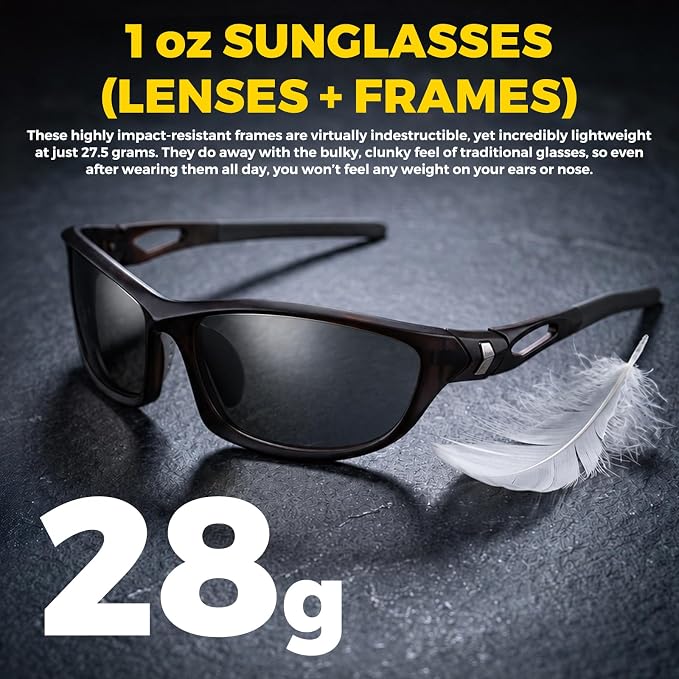 Polarized Fishing Sunglasses for Men Women, Adjustable Polarized Sunglasses, Lightweight TR90 Frame