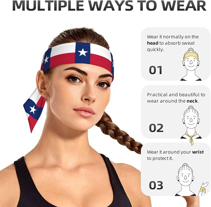 Sports Tie Headbands for Men Women, Adjustable Ninja Karate Head Band Headband for Basketball, Running, Tennis, Yoga