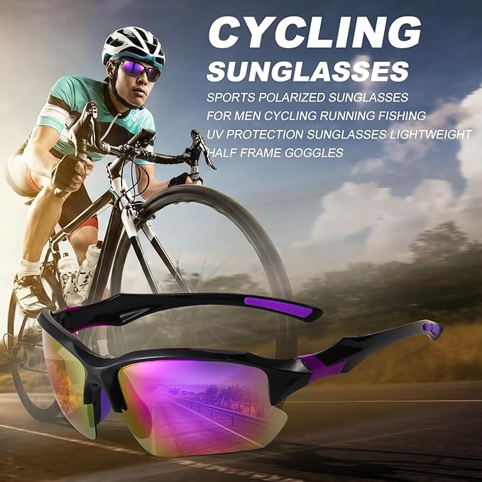 4 PACK Polarized Sport Sunglasses for Women Men UV Protection,Running Cycling Fishing Sunglasses Outdoor