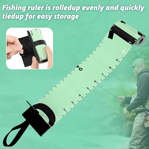 Soulchen 2 Pcs 60 Inch Fishing Ruler Fishing Measuring Tape with Bump Board Waterproof Portable Roll up Fish Measuring Board Device Tool for Crappie Tuna Shark Swordfish