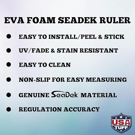 USATuff SeaDek EVA Foam Fish Measuring Ruler for Boat, Fishing, Kayak | Adhesive Backing Peel & Stick - 36" OliveGreen-Mocha