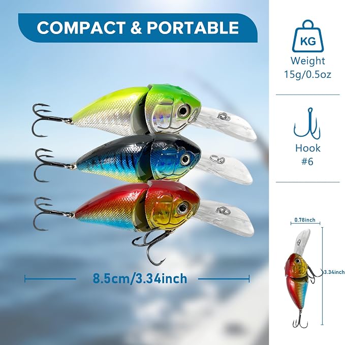 Keenjorika Fishing Lures Multi Jointed Fish Fishing Kits, Slow-Sinking Lifelike Segmented Swimbait Crankbaits, Realistic Swimming Action for Bass, Trout, Pike & Walleye, Freshwater and Saltwater