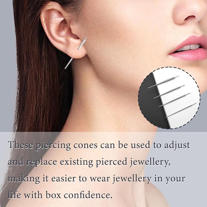 14G 16G 18G 20G Piercing Taper Piercing Ball Grabber Tool Stainless Steel Flat Back Earring Applicator Tool Threadless Insertion Pin Curved Body Piercing Kit for Ear/Nose/Navel/Lip/Eyebrow