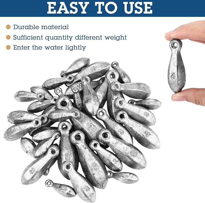 36 Pcs Bank Sinkers Fishing Weights Sinkers Weights for Surf Ocean Saltwater Freshwater Surf Bass Catfishing Fishing Casting Gear Tackle