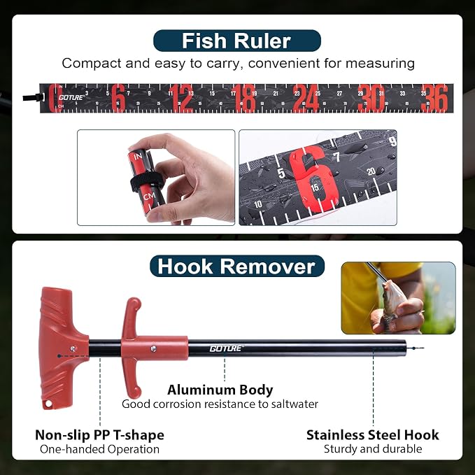 Goture Fishing Rod and Reel Combos-2PCS Telescopic Fishing Pole+2PCS Spinning Reels with Carrier Bag,1.8M-2.7M Telescopic Rod Reel Kit for Starter Travel Saltwater Freshwater,Gifts for Men