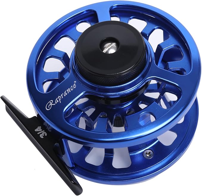 Raprance Fly Fishing Reel,CNC-Machined Aluminum Alloy Fly Reel Large Arbor Fly Reel, 3/4, 5/6, 7/8 wt Blue