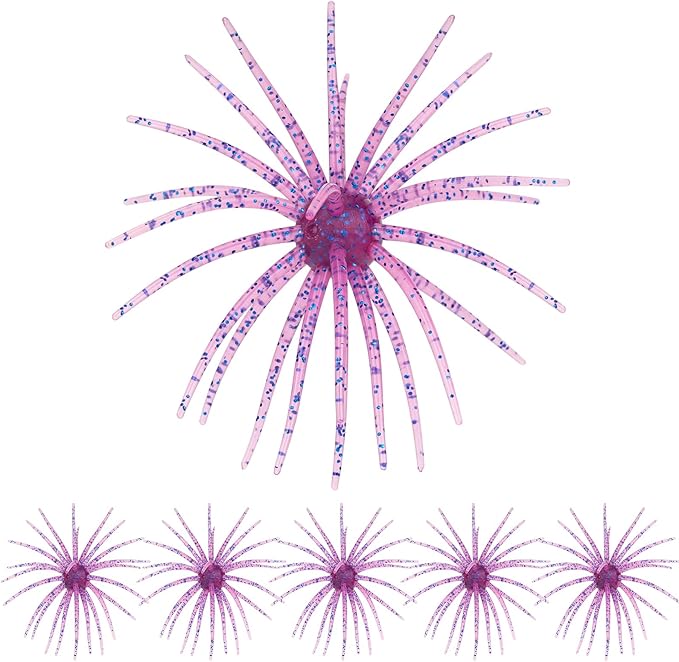 QualyQualy Sea Urchin Soft Lure, Super Durable Tentacle Creature Lure for Bass Pike Trout Fishing Easy Catch Saltwater Freshwater Soft Lures TPE Material