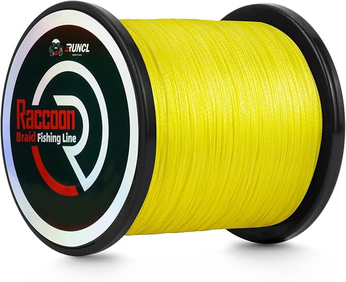 RUNCL Upgraded Braided Fishing Line, Colorfast Fishing Line Braid for Bass, Trout, Crappie, Ultra Strong Braid for Saltwater Freshwater, Abrasion Resistant, Zero Stretch, 6-80lb, 150/300/500/1000Yds