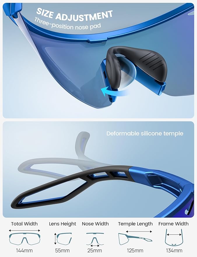 Lamicall 24g Polarized Sports Sunglasses for Men Women - UV400 Protection Sun Glasses for Baseball Running Cycling Fishing