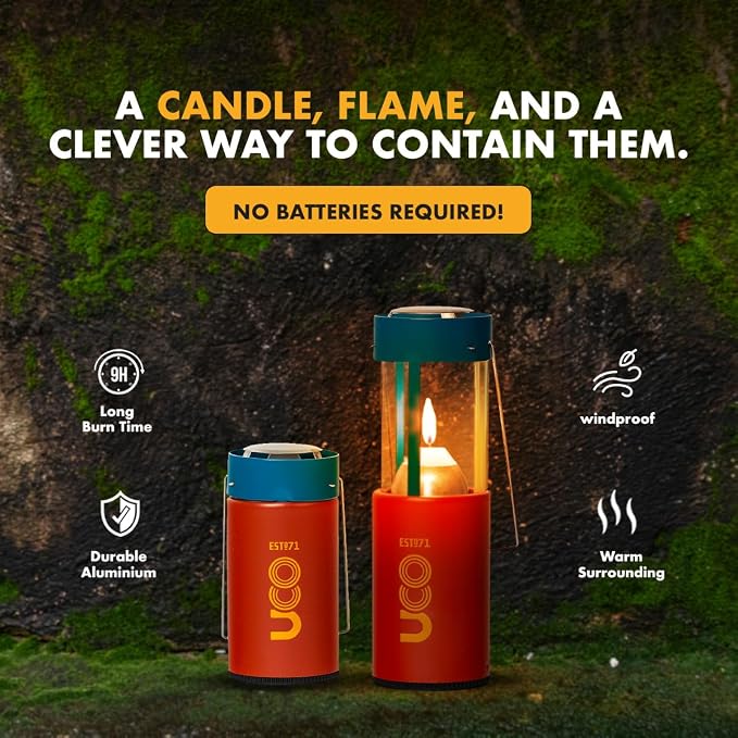 UCO Original Candle Lantern with 1 Long-Burning Emergency Candle, Original Collapsible Candle Lantern for Camping & Emergency Preparedness