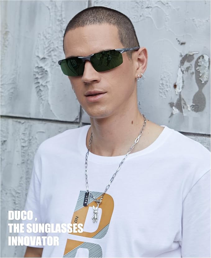 DUCO Mens Sports Polarized Sunglasses UV Protection Sunglasses for Men 8177s