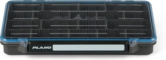 Plano StowAway 3700 Waterproof Stow Tackle Box, IPX7 Waterproof, with Rustricor, Single Latch Design, Transparent DuraView Lid, Stackable Storage for Fishing Bait, Lures and Gear