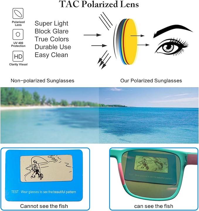Jefoo Polarized Fishing Sunglasses for Men Women Kayaking Surfing Driving Lightweight Sports Sun Glasses UV Protection